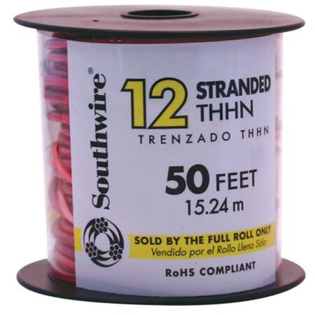 SOUTHWIRE 50 in. 12 Gauge Red Multi Strand Thhn Wire 22966651